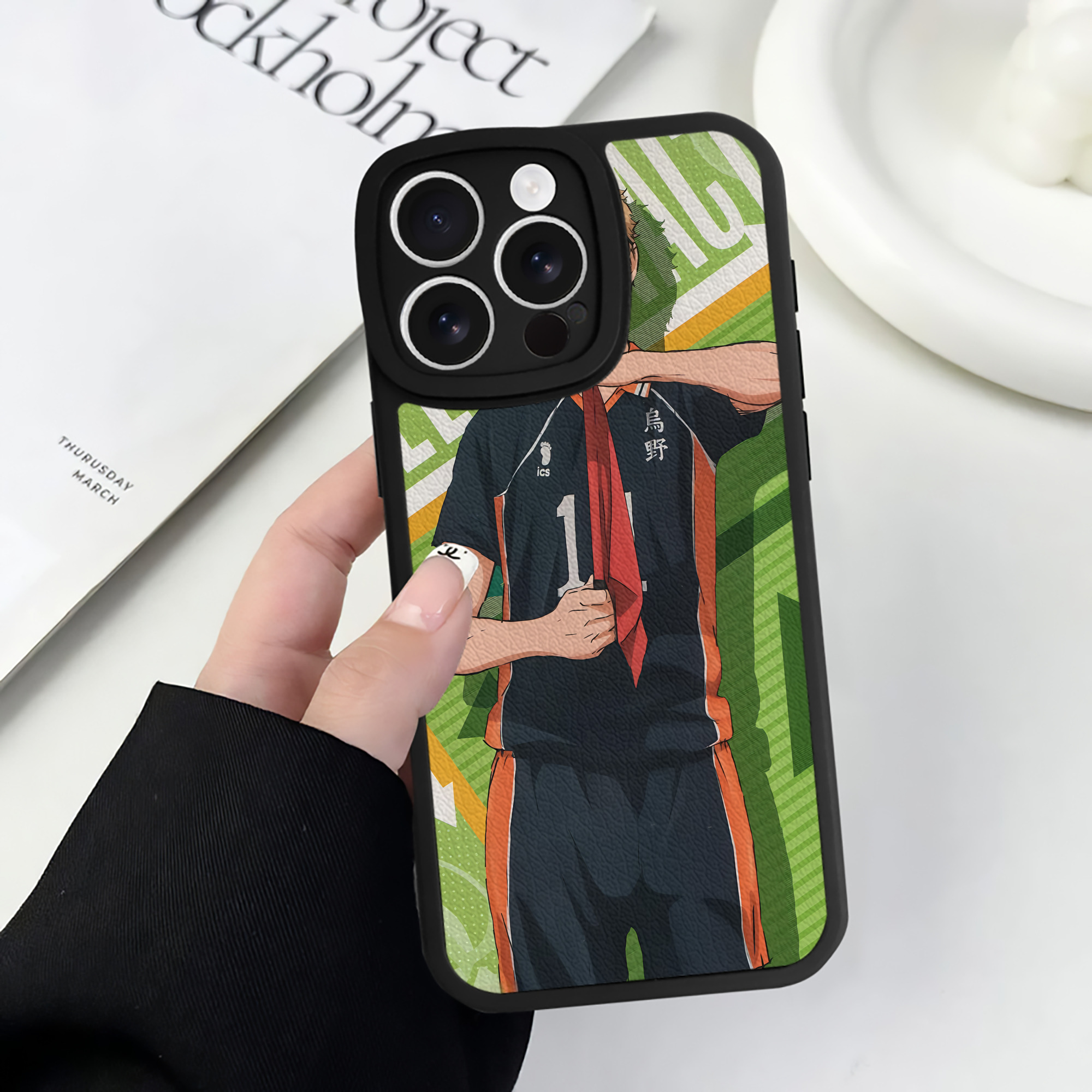 （画像用） ハイキュー!! Haikyu!! 【iPhone 16シリーズ対応】シリコンスマホケース（レザー調） 材質：シリコン